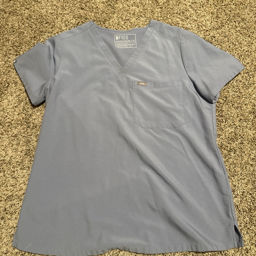 Figs Technical Collection Gray Scrub Top